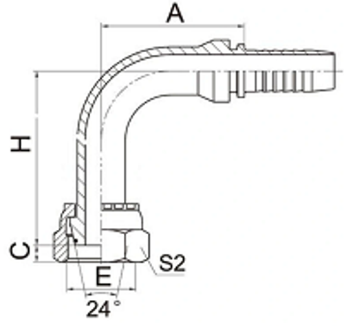 Фитинг DN 20 DKO-L (Г) 26x1.5 18 (90)  (обжатая гайка)