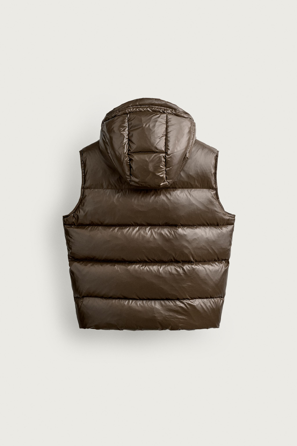 ZARA НЕПРОМОКАЕМЫЙ ПУХОВЫЙ ЖИЛЕТ, ОХРА