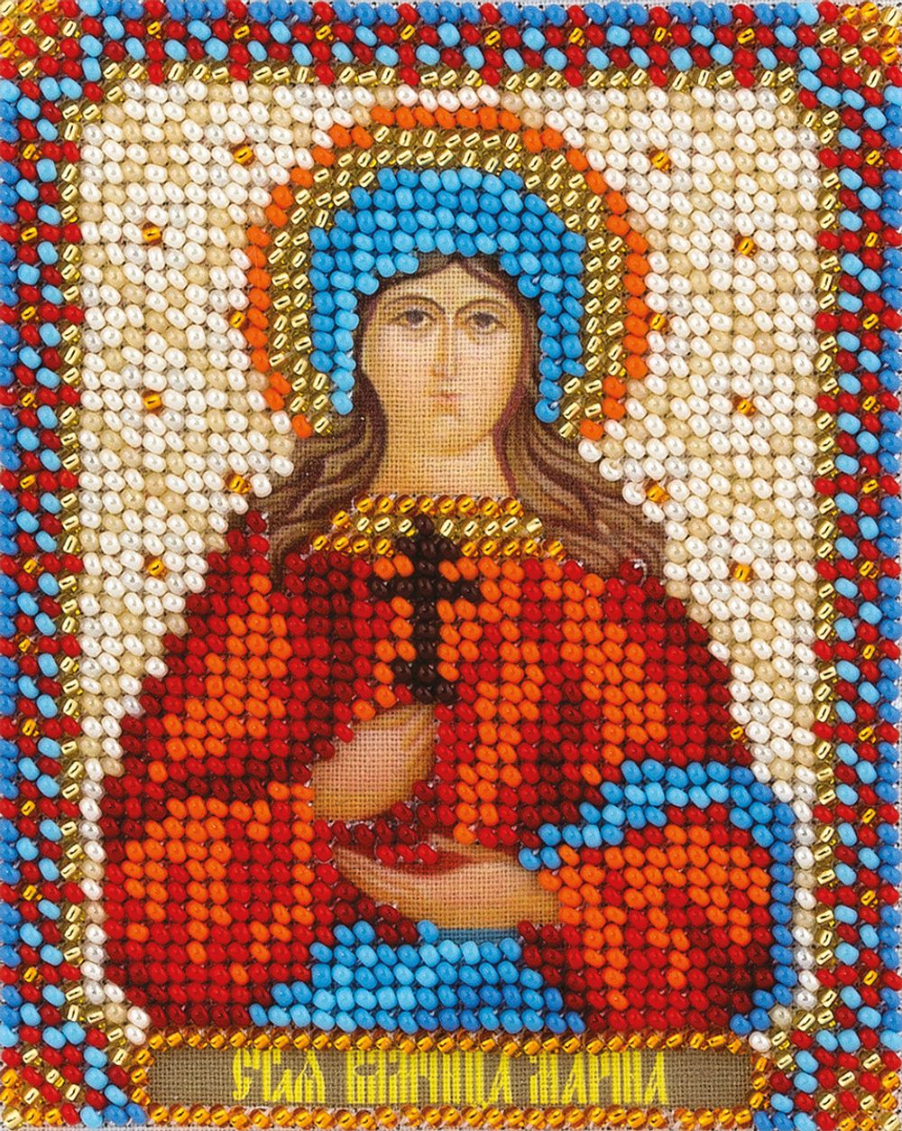 Набор для вышивания бисером Panna, Икона Святой Великомученицы Марины, 8,5х11 см