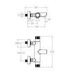 Смеситель термостатический для ванны с моноконтролем TERMOTECH 972501S