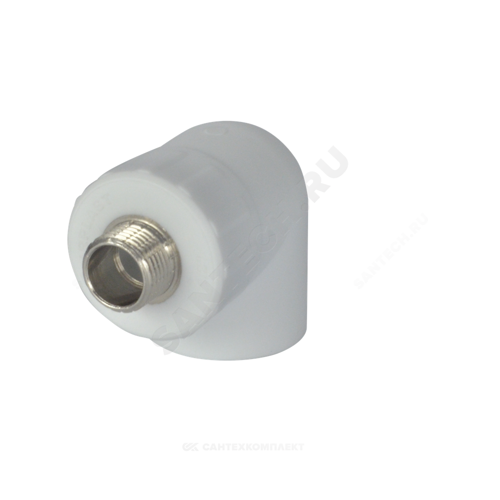 Угольник PP-R комбинированный белый Дн 20х3/4" НР RTP (РосТурПласт) 10800