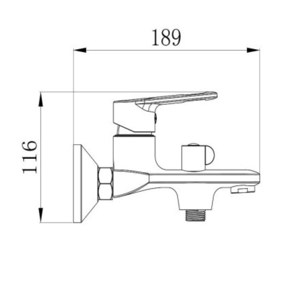 Смеситель для ванны, РМС, корот изл, с картриджем, хром, SL134-009E