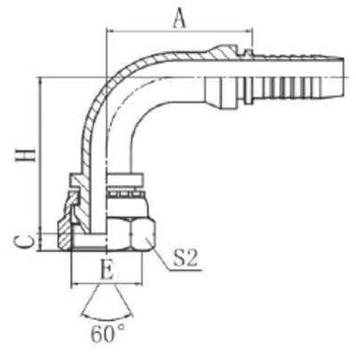 Фитинг DN 16 BSP (Г) 3/4 (90)