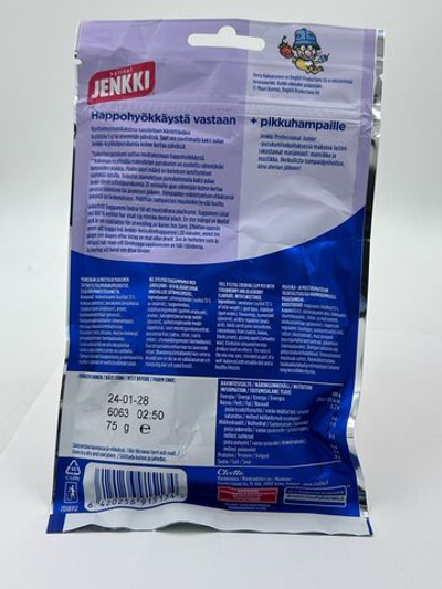 Жевательная резинка Jenkki Professional Junior с ксилитом и натуральным соком, со вкусом черники и клубники, 75 г (из Финляндии)