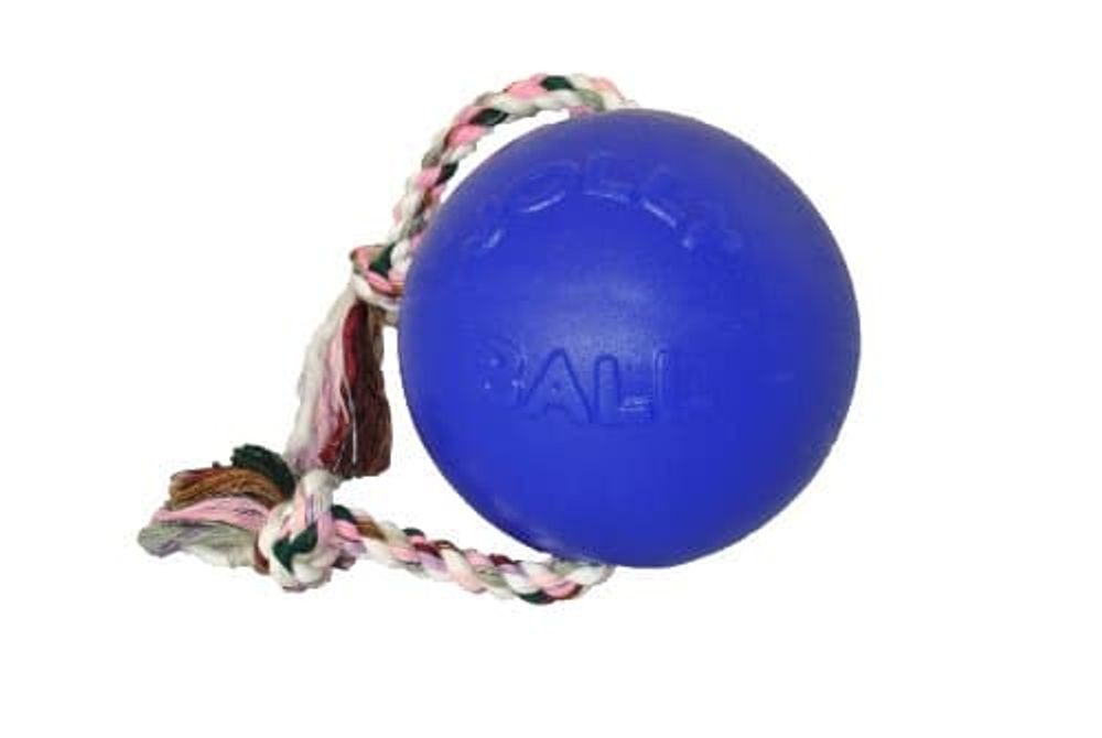 Romp-n-Roll Ball - мяч на канате для собак, синий, 6" Romp-n-Roll Ball - мяч на канате для собак, синий, 6"
