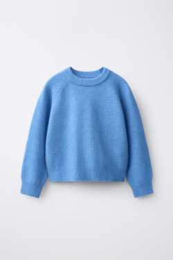 ZARA ОДНОТОННЫЙ СВИТЕР, ЯРКО-СИНИЙ