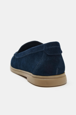 ZARA ЗАМШЕВЫЕ ЛОФЕРЫ, СИНИЙ