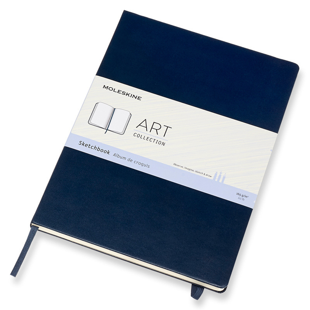 Блокнот для рисования Moleskine ART SKETCHBOOK (ARTBF832B20) формат A4, 96 стр., твердая обложка, синий сапфир
