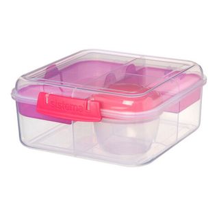 Ланч-бокс с баночкой Sistema "Bento TO GO", многосекционный, 1,25 л, цвет Розовый