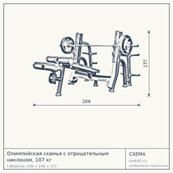 Олимпийская скамья с отрицательным наклоном, 107 кг — от 257 000 ₽