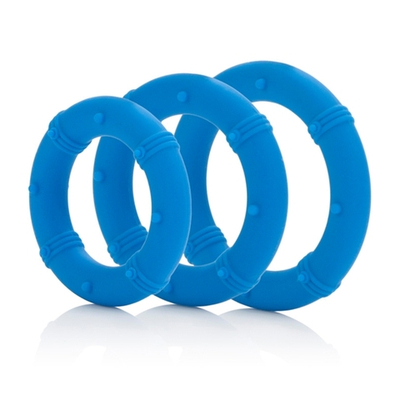 Набор из трех голубых эрекционных колец Posh Love Rings (Цвет: голубой)