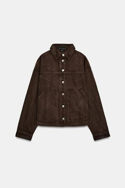 ZARA ДЖИНСОВАЯ КУРТКА Z1975, КОРИЧНЕВЫЙ