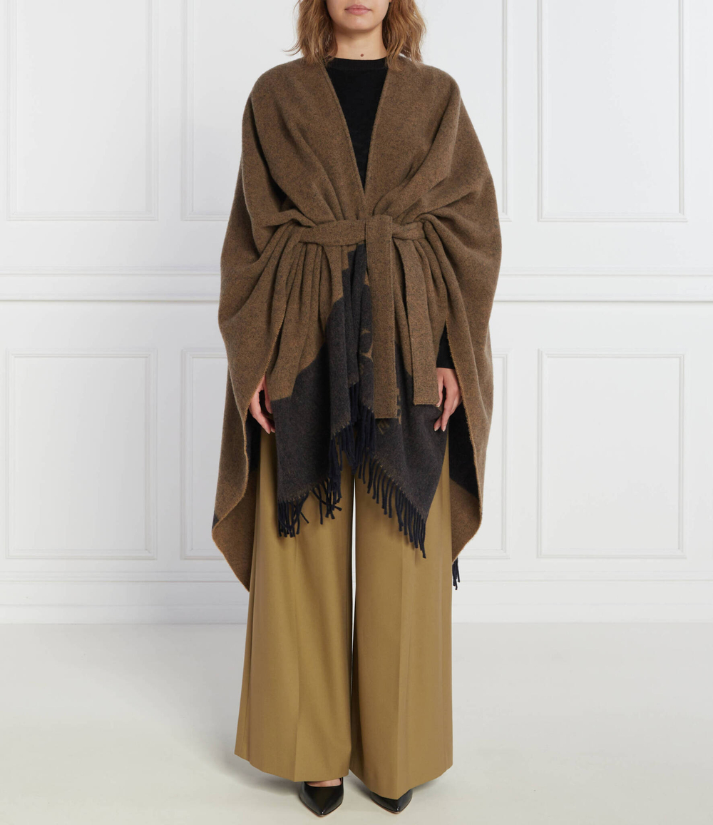 Хлопковое пончо Max Mara Leisure - коричневый(373602366)