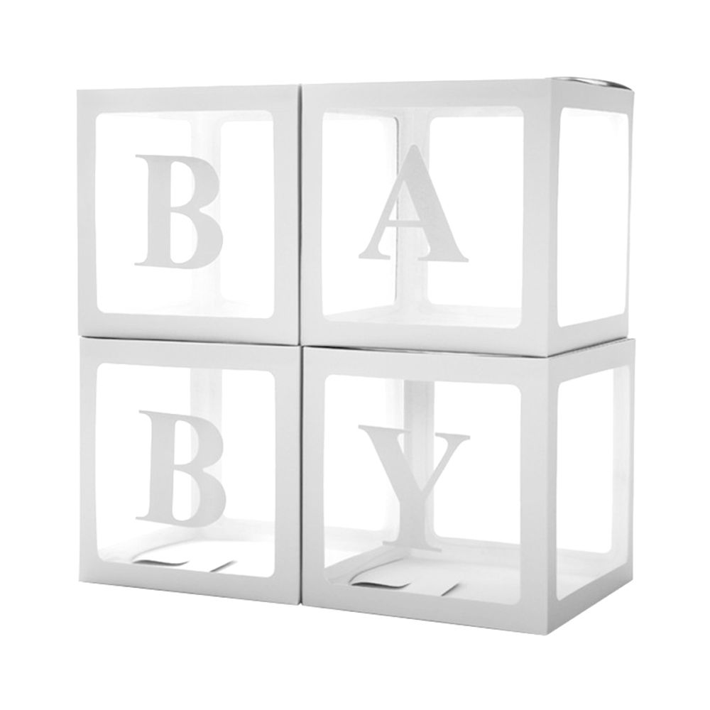 Набор коробок для шаров, Baby, Белый, 30*30*30 см, 4 шт. в упак.