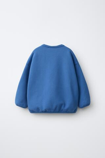ZARA ТОЛСТОВКА С ВЫШИВКОЙ «МЕДВЕДЬ», ЯРКО-СИНИЙ