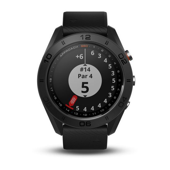 Умные часы для гольфа Garmin Approach S60 чёрные с черным ремешком 010-01702-00