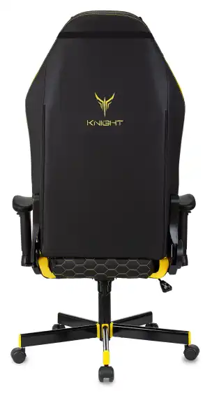 Кресло игровое Knight Neon черный/желтый соты экокожа с подголов. крестов. металл