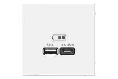 Розетка USB Systeme Electric ARTGALLERY тип А+C белый 39389
