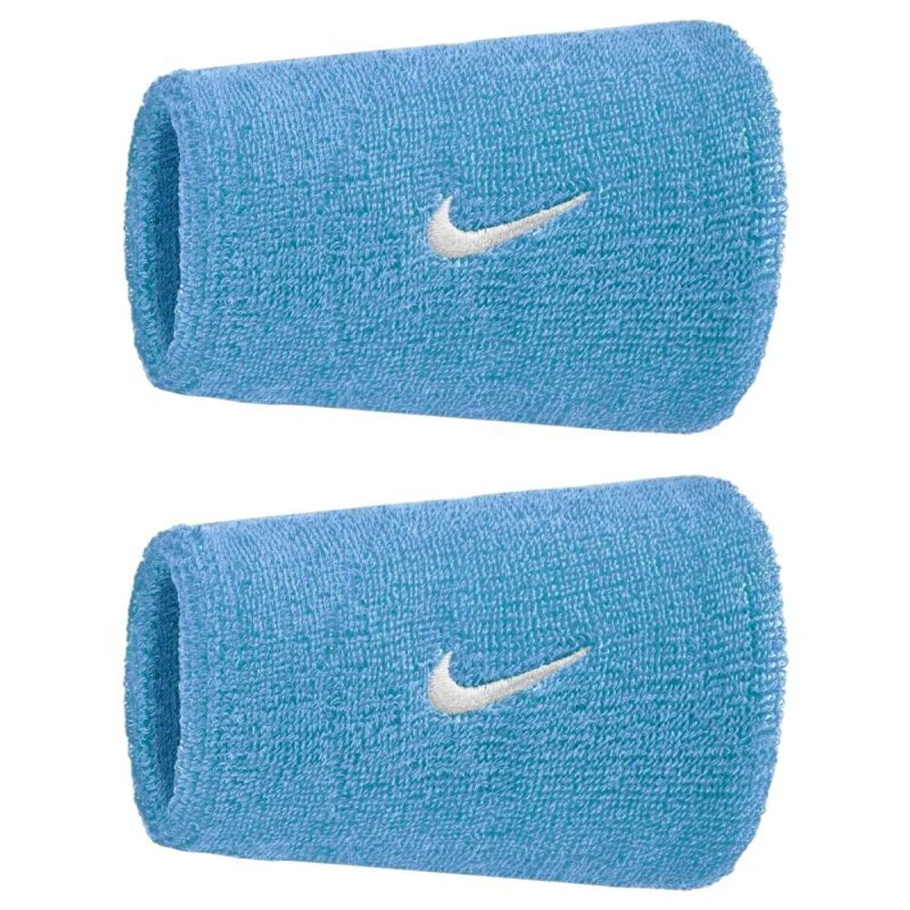 Напульсник теннисный Nike Swoosh Double-Wide 2P - university blue/white