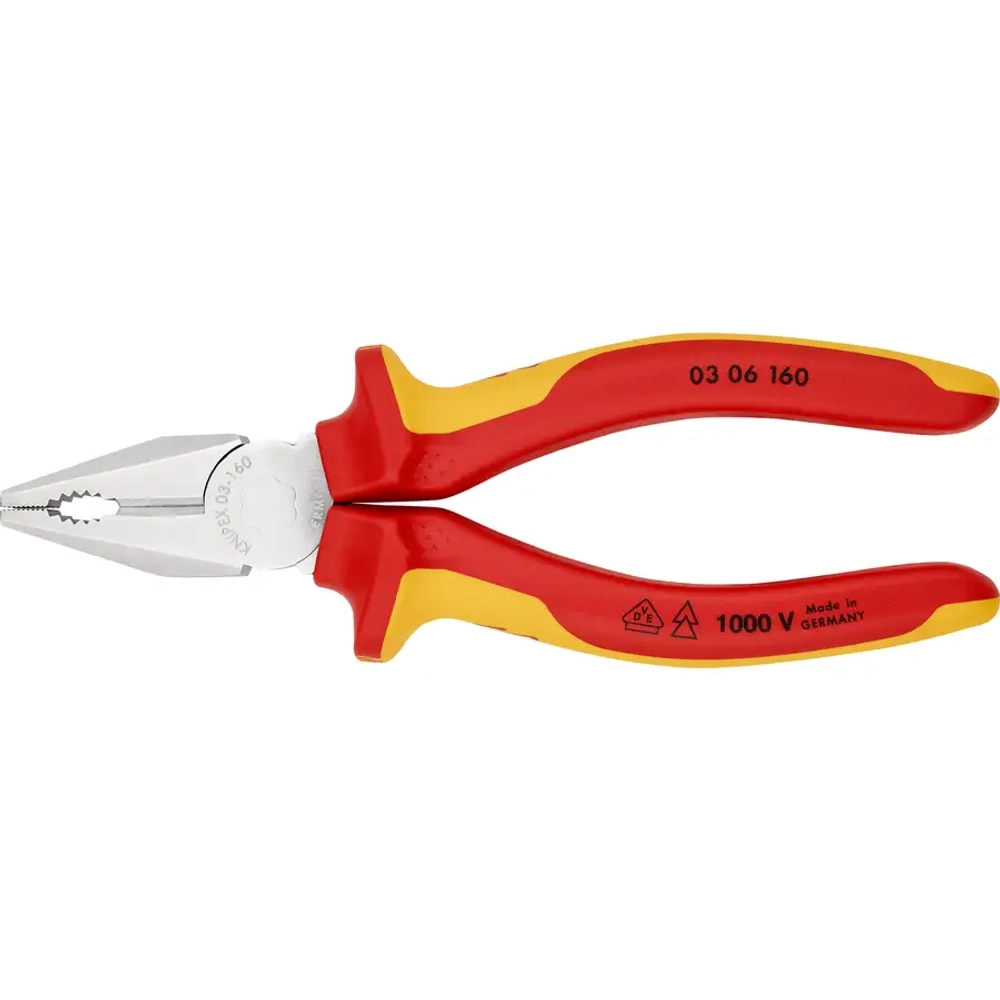 Плоскогубцы комбинированные хромированные 160 мм Knipex 03 06 160 SB