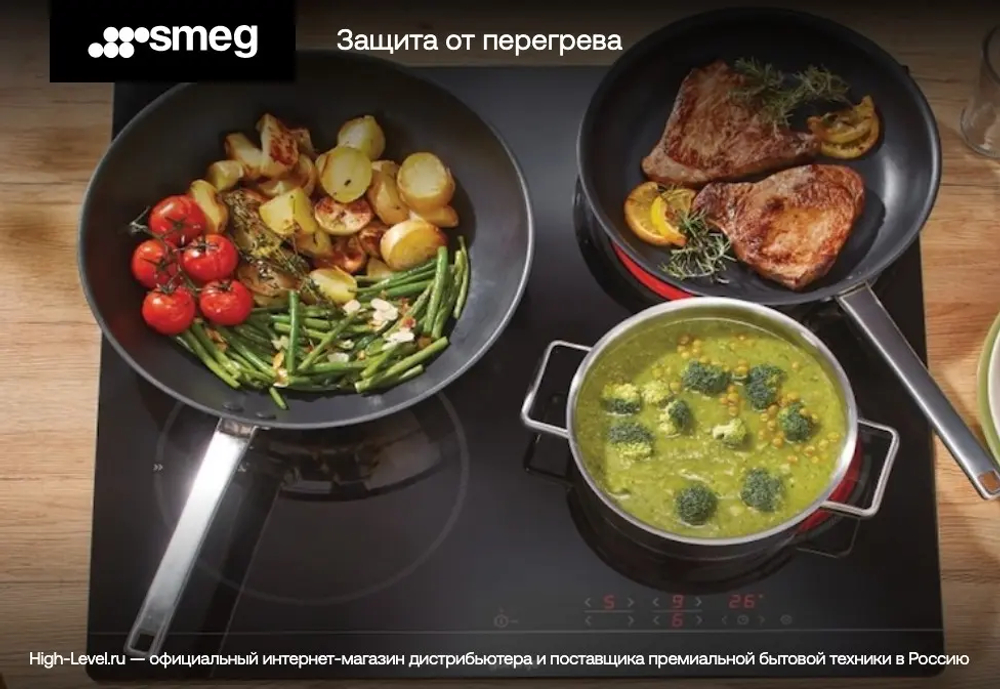 Индукционная стеклокерамич. панель Smeg SIM6644R