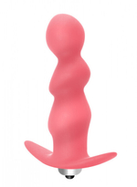 Рельефный анальный вибростимулятор Spiral Anal Plug (7 режимов) (Цвет: розовый)