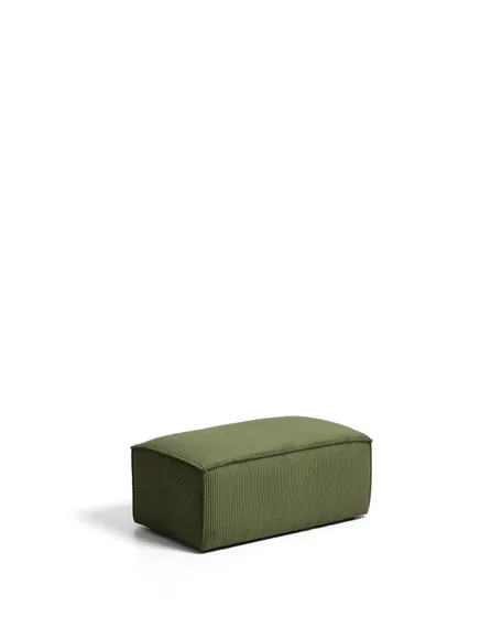 Пуф из толстого вельвета Blok зеленого цвета, 60x104 см