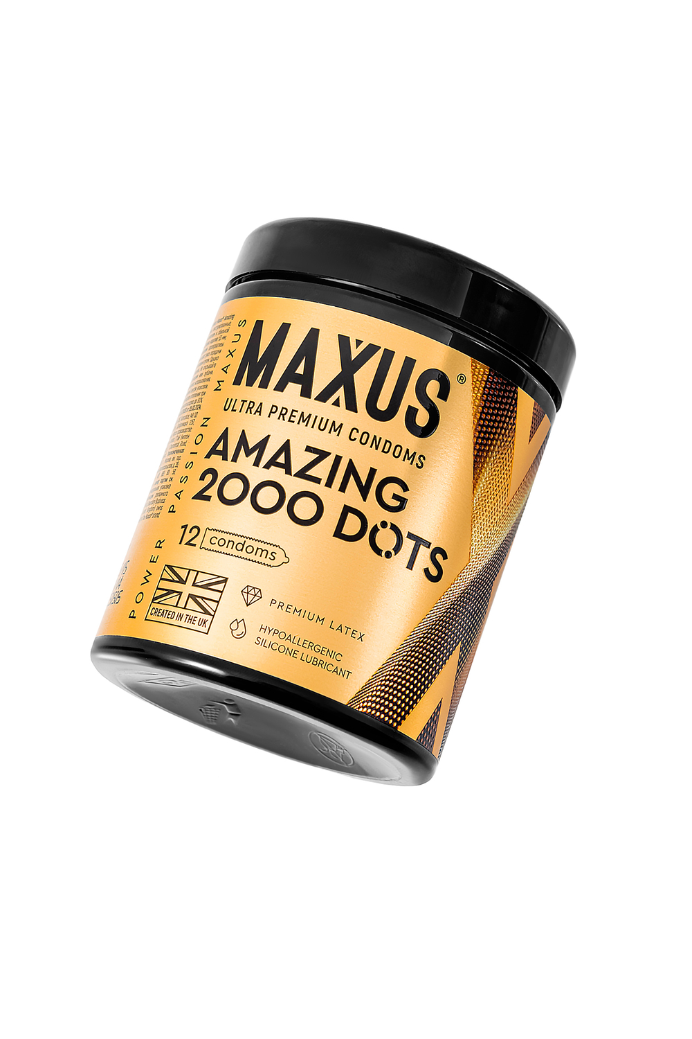 Презервативы MAXUS 2000 Amazing Dots №12 с железным кейсом, точечные, 12 шт