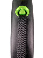 Поводок-рулетка Flexi Black Design S. Лента 5 м. для собак до 15 кг. Зеленый