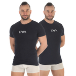 Набор из 2 темно-синих мужских футболок Emporio Armani (Размер: L) (Цвет: темно-синий)