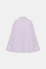 РУБАШКА ОВЕРСАЙЗ ИЗ ШИФОНА В ПОЛОСКУ С КАРМАНОМ — ZARA