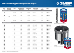 ЗУБР АВК, d 32 мм, (М14, 15 мм кромка), вакуумная алмазная коронка, Профессионал (29865-32)