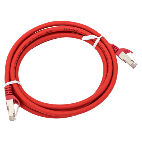 Патч-корд TERACOM CS Cat.6A экранированный S/FTP оболочка LSZH красный (1,0м) trcs-6asf-lsh-1m-rd