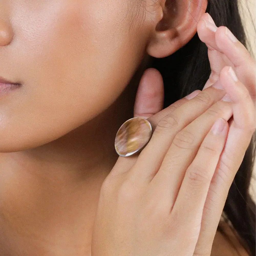 Кольцо Nature Bijoux, Tivoli, разъемное, с перламутром, NB25.2-19-25817 (серый)
