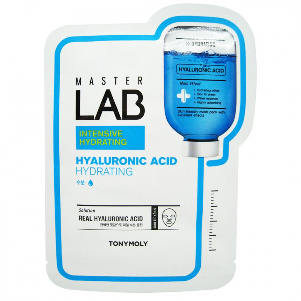 Тканевая маска для лица с гиалуроновой кислотой MASTER LAB REAL HYALURONIC ACID Tony Moly 19гр