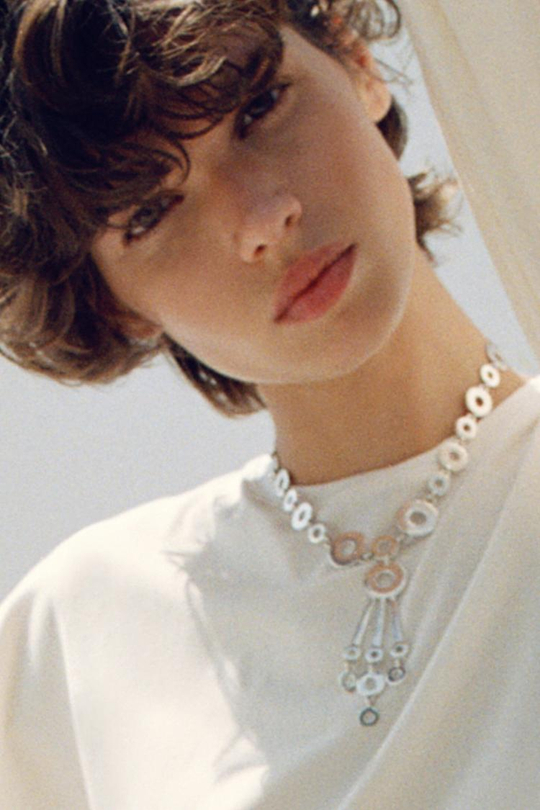 ZARA МЕТАЛЛИЧЕСКИЙ ЧОКЕР С КРУГАМИ, СЕРЕБРИСТЫЙ