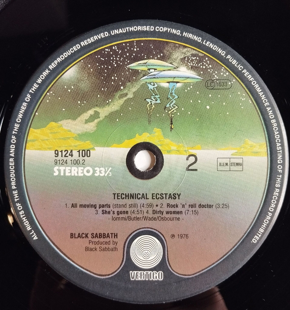 Винтажная виниловая пластинка LP Black Sabbath Technical Ecstasy (Germany 1976) Dirty Women