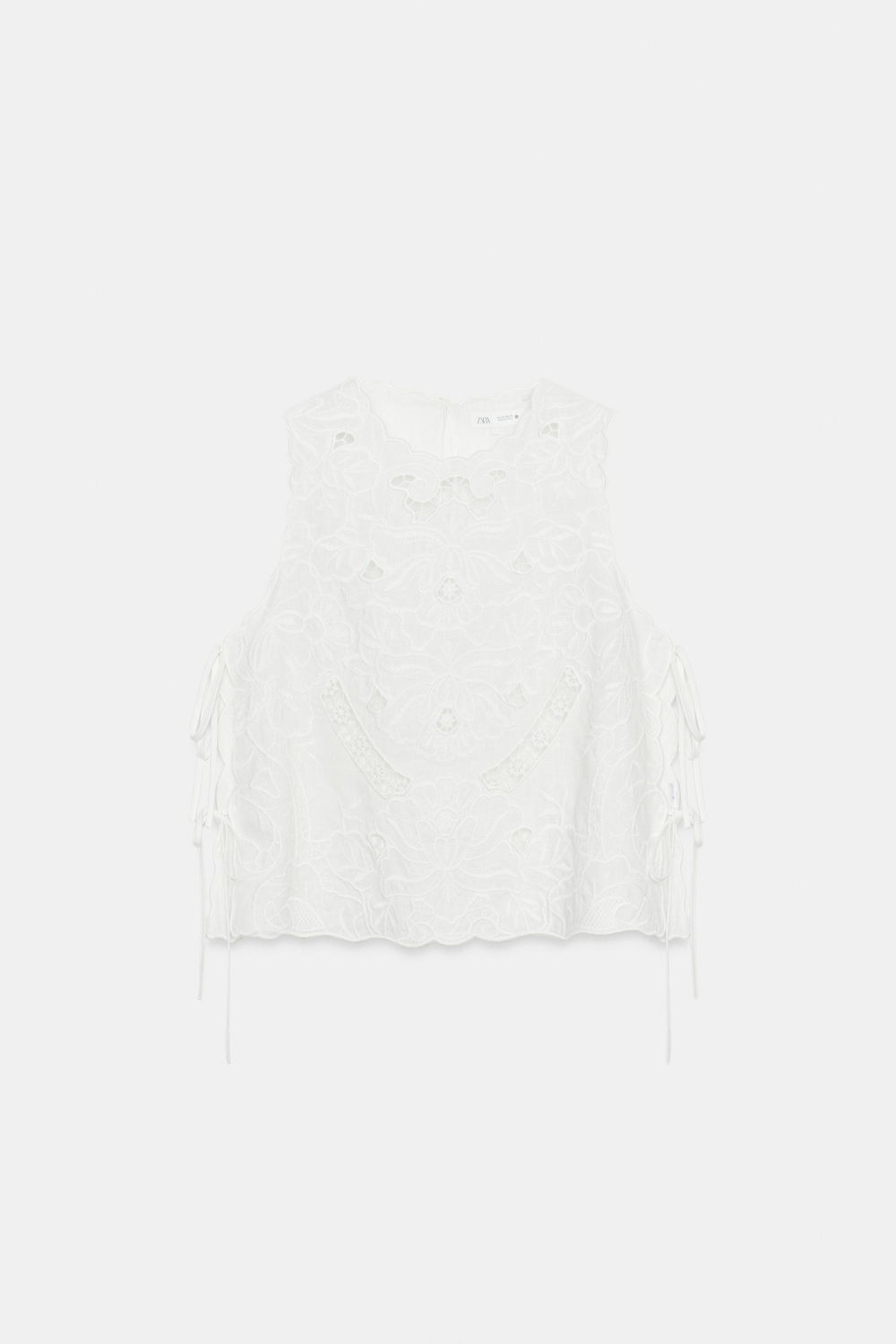 ZARA РУБАШКА С ВЫШИВКОЙ — ZW COLLECTION, БЕЛЫЙ