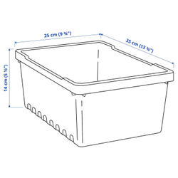 IKEA UPPSNOFSAD (ИКЕА УППСНОФСАД) — Контейнер, черный, 35x25x14 см/9 л, фото 5