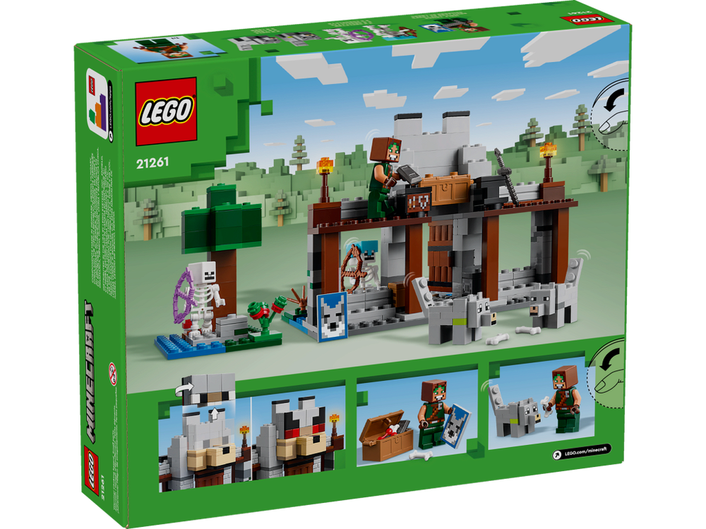 Конструктор Лего Майнкрафт Волчья крепость 21261 | LEGO Minecraft The Wolf Stronghold | набор с крепостью 312 деталей 8+