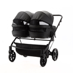 Детская универсальная коляска Adamex LEO DUO Deluxe (2в1) DUO-SA2 - Черная экокожа