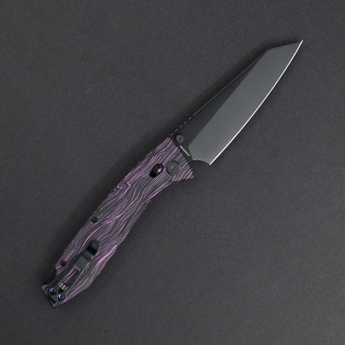 Нож Аллигатор / Alligator фиолетовый, черный клинок (со шпеньком)