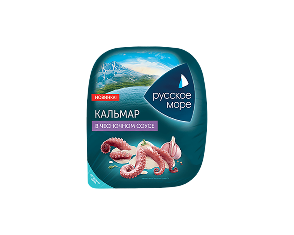 РМ Салат из кальмаров варенных (кусочки) в чесночном соусе 150г 1/6шт