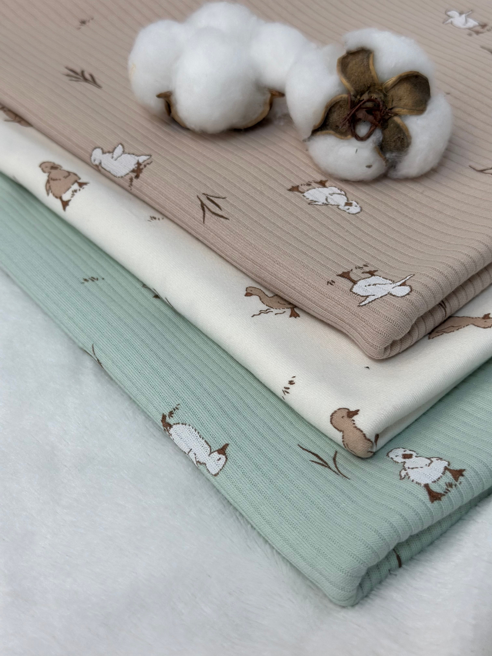 Пелёнка Утята Экрю 85*130 RinaAmari