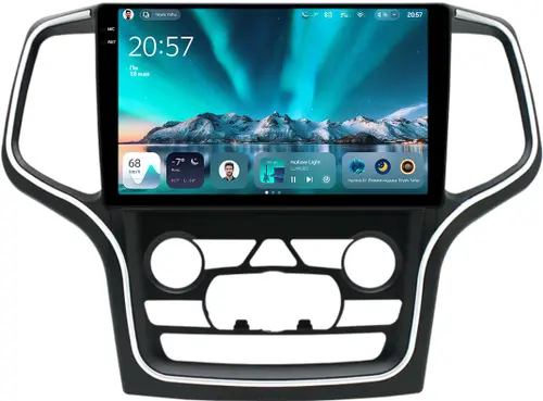 Магнитола для Jeep Grand Cherokee WK2 2013-2022 (ШГУ 8.4", рамка большая) - Teyes CC4 монитор 10.36" 2K QLED на Android 14, Быстрейшая, Snapdragon 680, DSP, CarPlay, 4G SIM-слот
