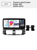 Переходная рамка 12.3" и комплект проводов для Toyota Land Cruiser Prado 150 2009-2013