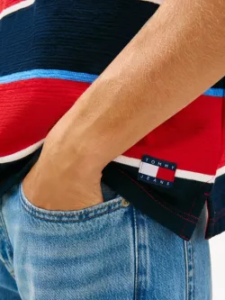Поло мужское TOMMY JEANS TJM RLX SS STRIPE S