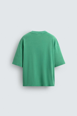 ZARA ТОЛСТОВКА BOXY FIT С РЕЛЬЕФНЫМ УЗОРОМ, ЗЕЛЕНЫЙ