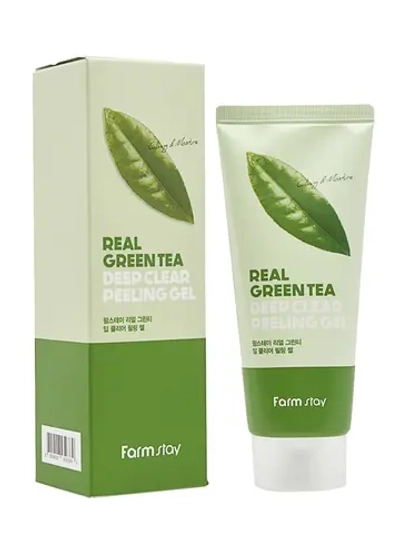 FARM STAY Peeling Gel Real Green Tea Deep Clear Пилинг-гель для лица с экстрактом зеленого чая, 100 мл