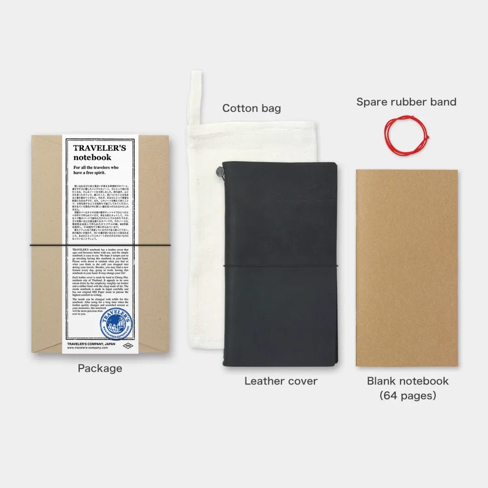 Кожаный блокнот Traveler's Company 220х120х10 мм на резинке Black (13714-006) 8